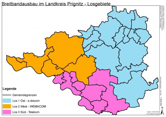 Losgebiete - Breitbandausbau im Landkreis Prignitz