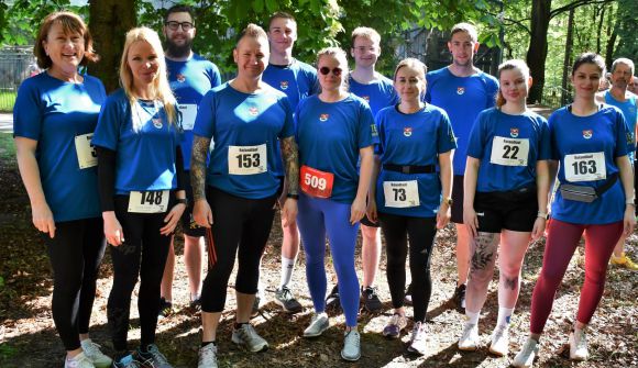 Das Team des Landkreises beim Perleberger Rolandlauf. (Foto: Bernd Atzenroth / Landkreis Prignitz)