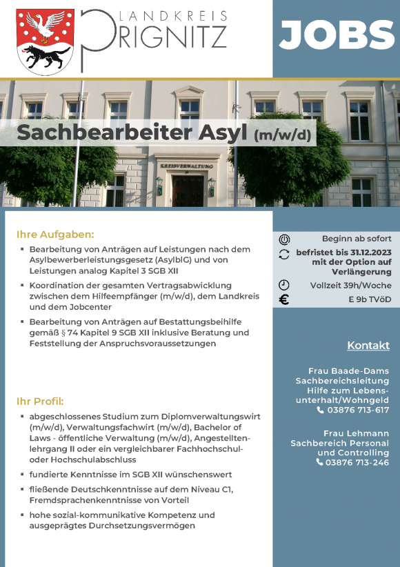 Sachbearbeiter Asyl (m/w/d) - Seite 1