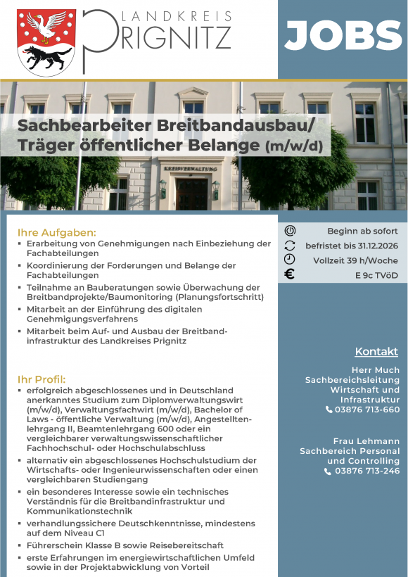Sachbearbeiter Breitbandausbau/ Träger öffentlicher Belange (m/w/d) - Seite 1