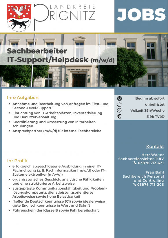 Sachbearbeiter  IT-Support/Helpdesk (m/w/d) - Seite 1