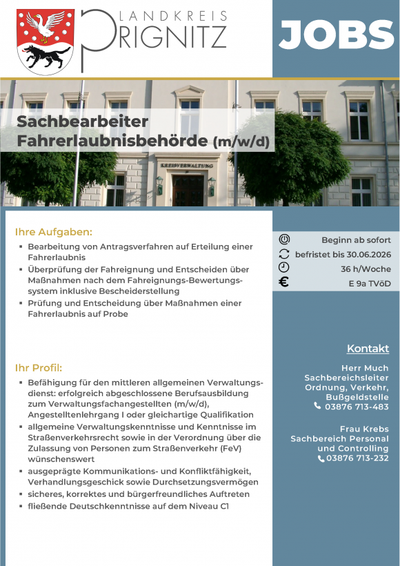 Sachbearbeiter Fahrerlaubnisbehörde (m/w/d) - Seite 1