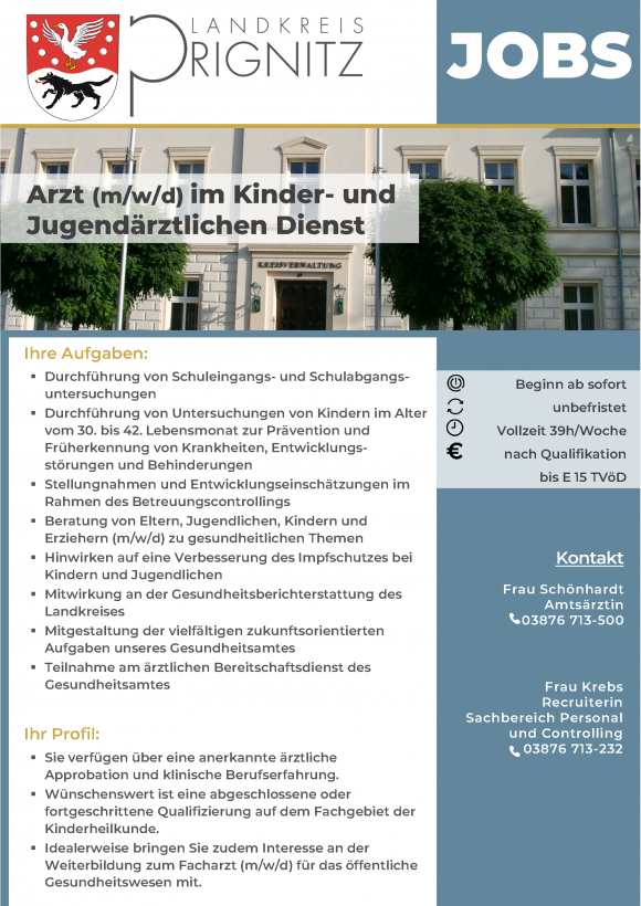 Arzt (m/w/d) im Kinder- und Jugendärztlichen Dienst - Seite 1