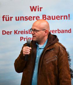 Landrat Christian Müller beim 8. Tag der Landwirtschaft in der Prignitz. Foto: Bernd Atzenroth / Landkreis Prignitz