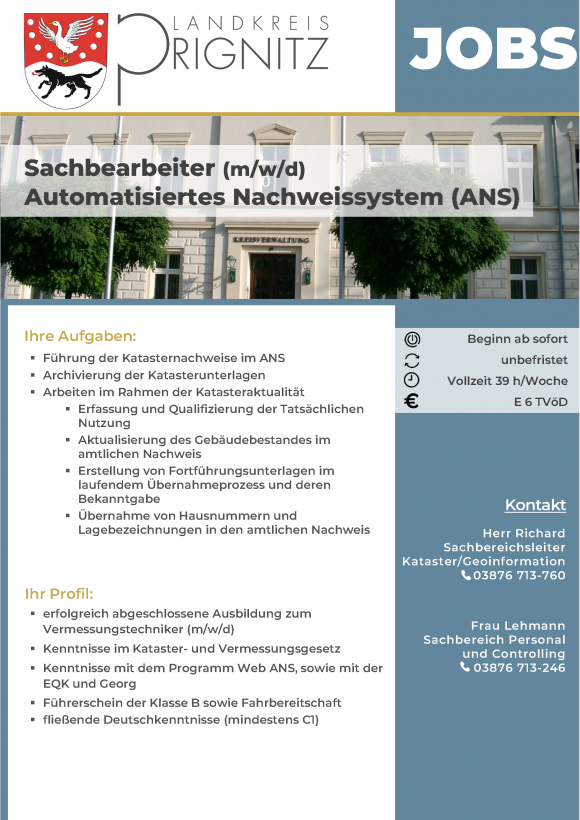 Sachbearbeiter (m/w/d)  Automatisiertes Nachweissystem (ANS) - Seite 1