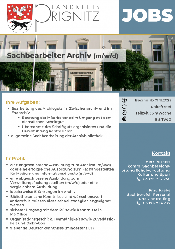 Sachbearbeiter Archiv (m/w/d) - Seite 1