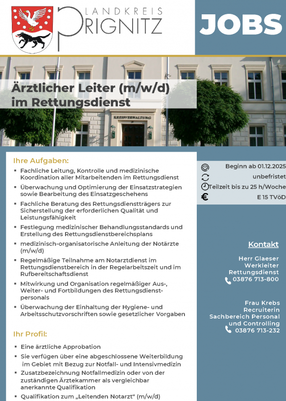 Ärztlicher Leiter (m/w/d) im Rettungsdienst - Seite 1