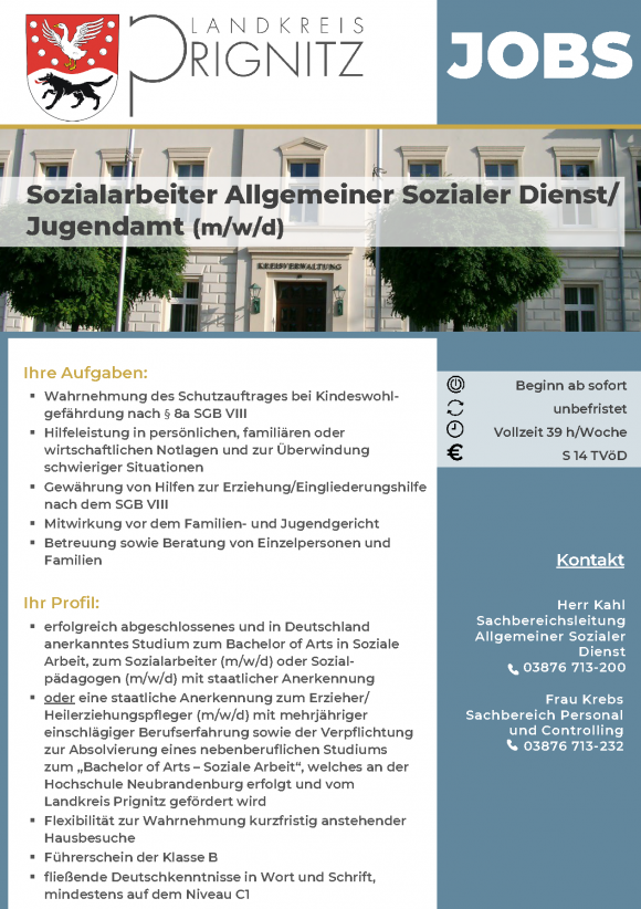 Sozialarbeiter Allgemeiner Sozialer Dienst/ Jugendamt (m/w/d) - Seite 1