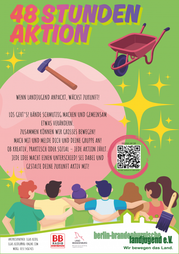 Poster der 48-Stunden-Aktion - wenn Landjugend anpackt, wäschst Zukunft!