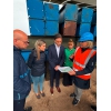 Gemeinsamer Besuch auf der Baustelle der A14-Brücke bei Wittenberge. Foto: Hanno Taufenbach / Landkreis Prignitz