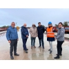 Gemeinsamer Besuch auf der Baustelle der A14-Brücke bei Wittenberge. Foto: Hanno Taufenbach / Landkreis Prignitz