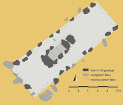 Lageplan des Mellener Grabes - Aufnahme 2007, Zeichnung: BAB Hauptmann + Bach GmbH