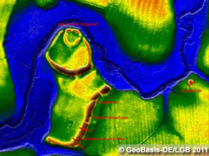 Geländemodell, Quelle: Airborne Laserscan, LGB, bearbeitet: Thomas Hauptmann